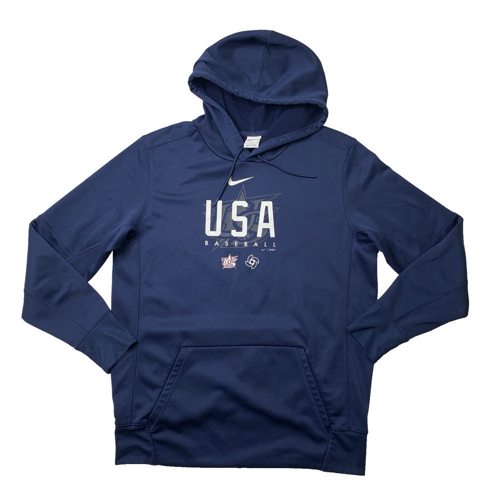 USA Baseball Hoodie Mens L Large Blue World Baseball Classic Sweatshirt Nike
